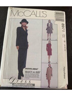 McCall's Misses Dress Coat Skirt Sewing Pattern Size 8-10-12 8971 Uncut